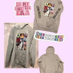 Gray Hoodie with Colorful Graphic